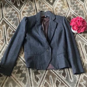 Rojean blue ruffled sleeve blazer- never worn